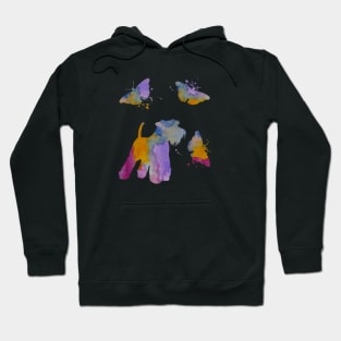 Schnauzer Dog, Colorful, Butterfly Art Hoodie